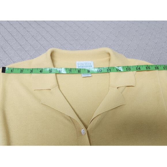 Van Heusen "For Her" VTG Mustard Yellow Short Sleeve Knit Collard Blouse W SZ M - Picture 5 of 7